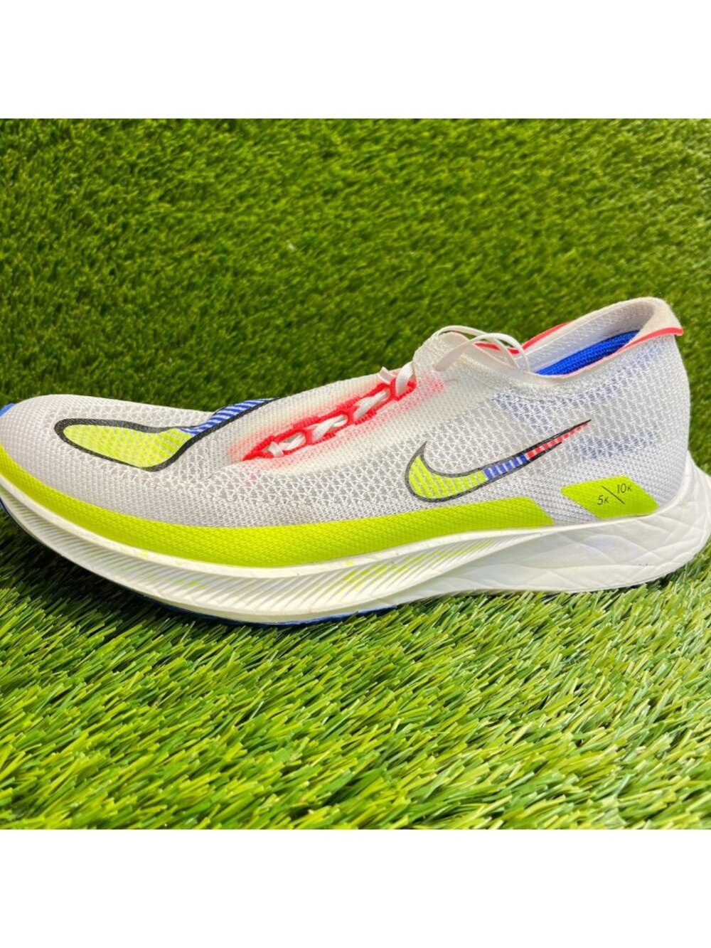 Nike ZoomX Streakfly Premium Mens Size 9 White Volt Blue Running Shoes Sneakers - Picture 5 of 12